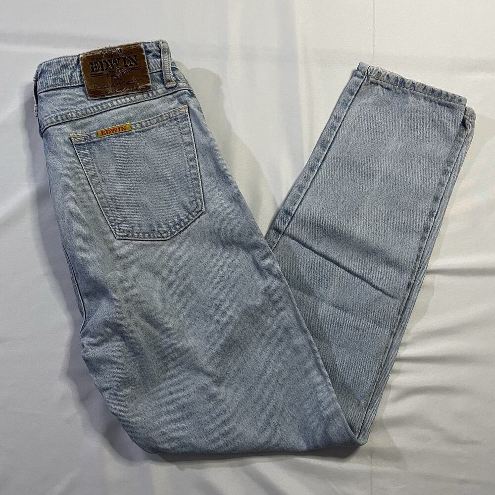 VTG Edwin Japanese Denim High Rise Mom Jeans Made in Japan Light Wash 26x29